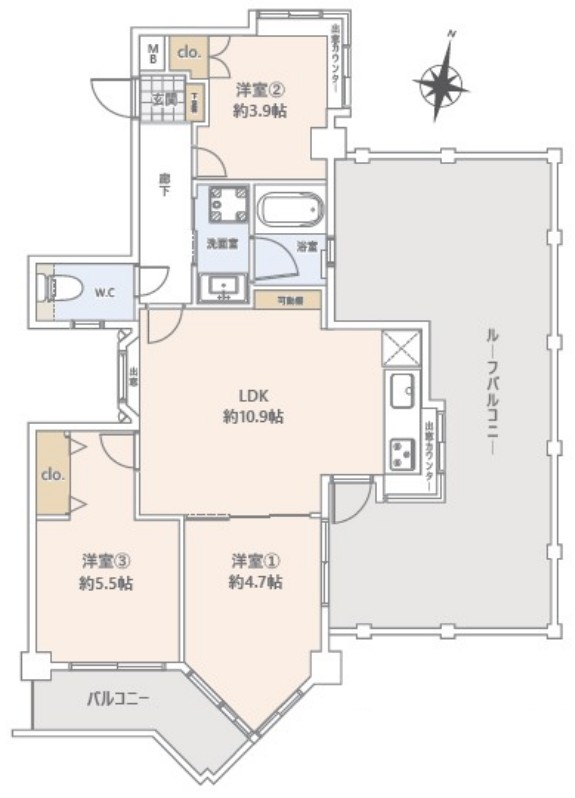 キャニオンマンション蓮根城北公園5階 間取図