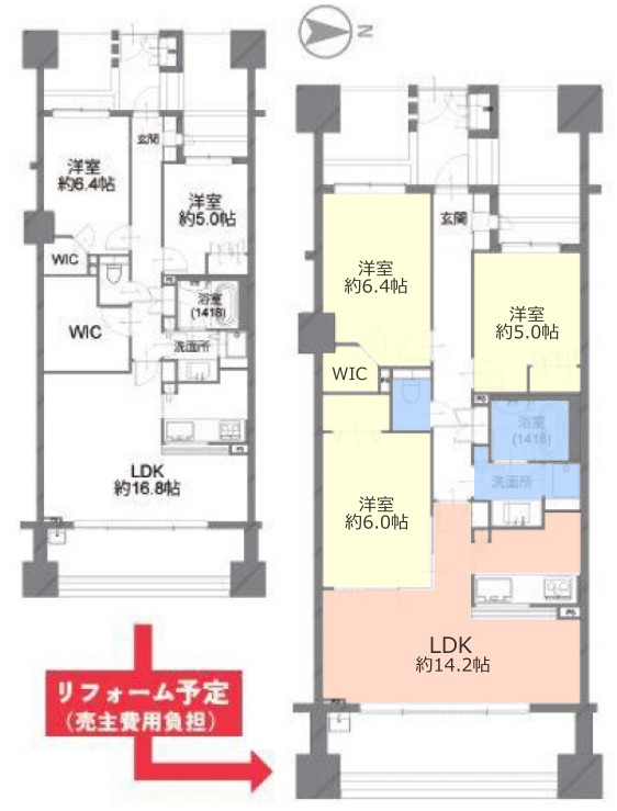 グランアルト加賀14階 間取図
