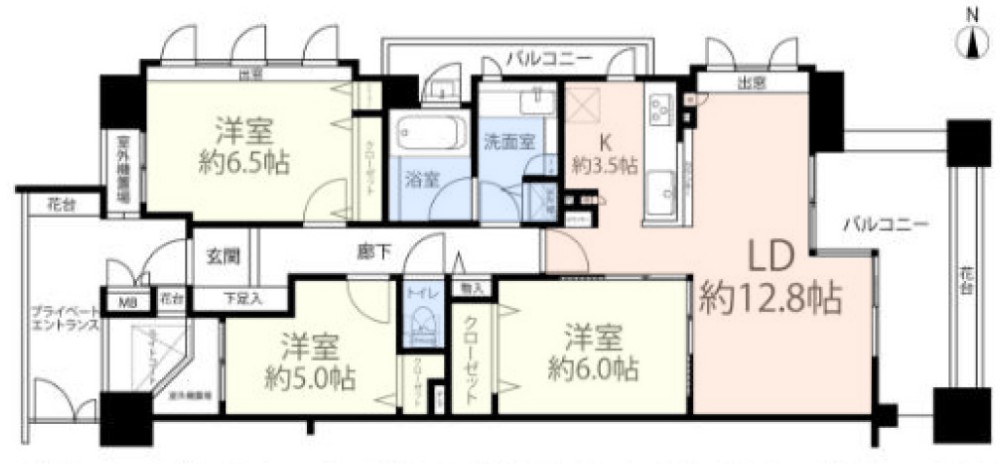 グランアルト加賀3階 間取図