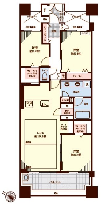 グランアルト加賀7階 間取図