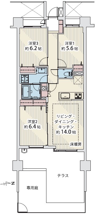 マナーズフォートノーブルテラス1階　間取図