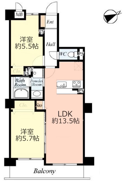 レーベンハイム常盤台プラザ2階　間取図