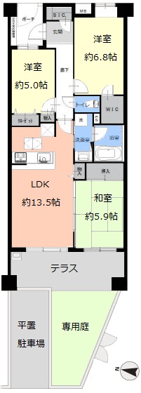 シーズガーデン成増1階　間取図