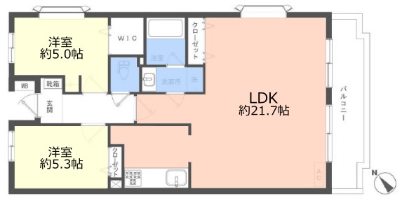 ユニーブル成増2階A棟 間取図