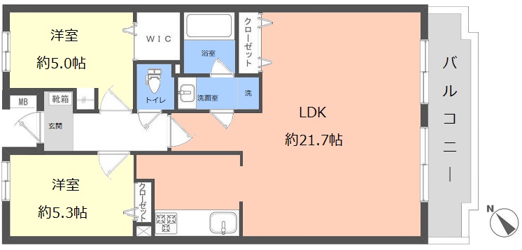 ユニーブル成増3階A棟 間取図