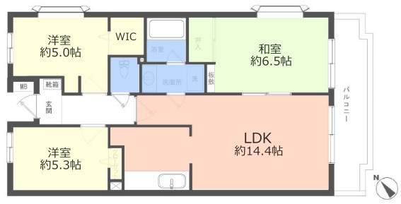 ユニーブル成増3階A棟　間取図