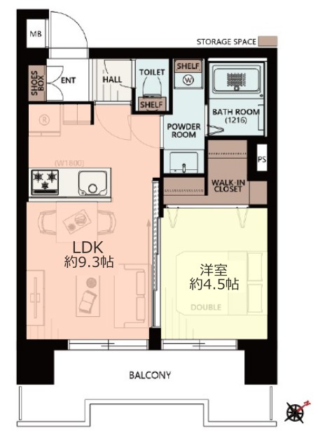 成増ローヤルコーポ2階　間取図
