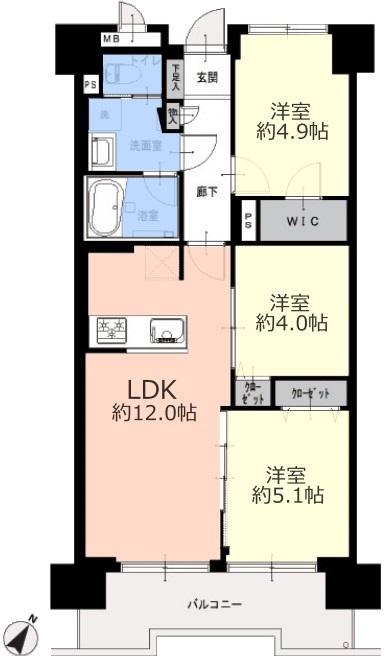 成増ローヤルコーポ3階　間取図