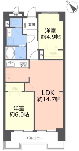 成増ローヤルコーポ6階　間取図