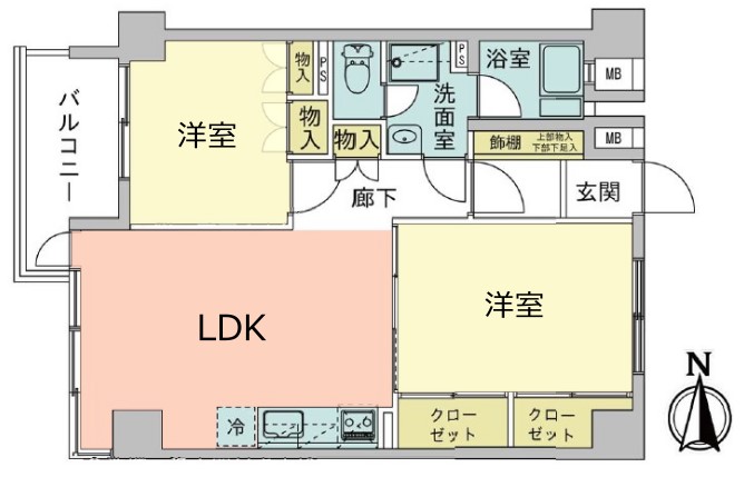 稲和高島平ハイム2階　間取図