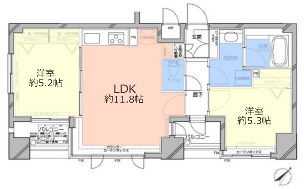 デュオスカーラ常盤台3階 間取図