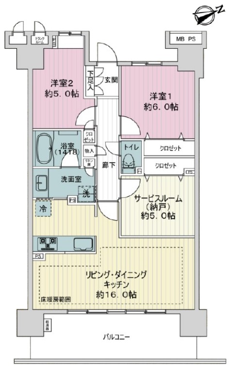 ライオンズグラマシーハウス5階 間取図