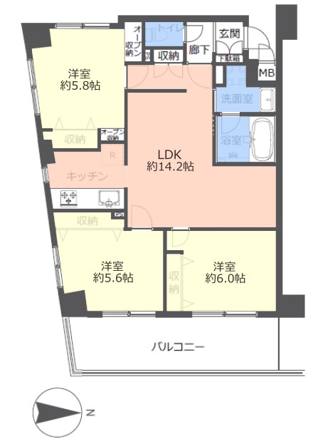 キャッスルマンション浮間舟渡4階　間取図