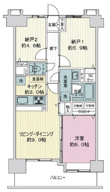 ライオンズプラザときわ台5階　間取図