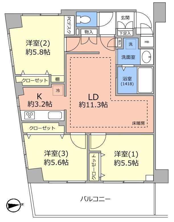 キャッスルマンション浮間舟渡4階　間取図