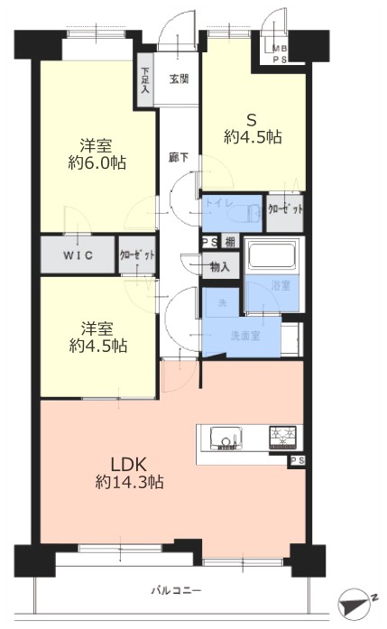 シャルマンコーポ板橋徳丸7階　間取図
