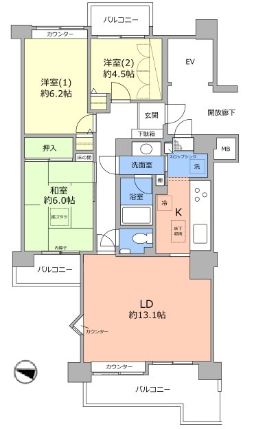 モアクレスト西台1階 間取図
