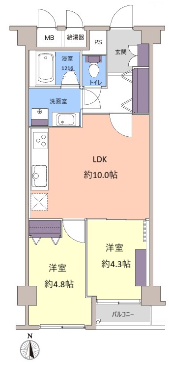 大山サンハイツ5階　間取図