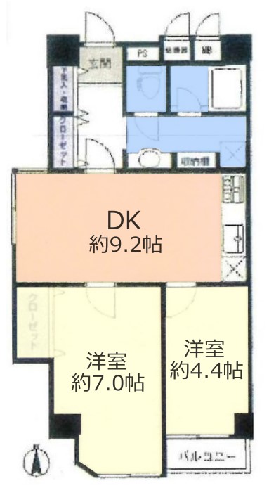 大山サンハイツ9階　間取図