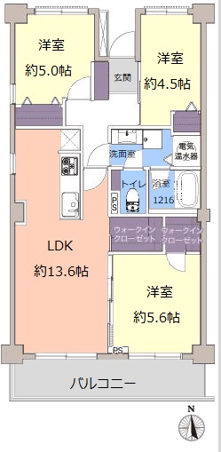 小豆沢パークファミリアB棟11階 間取図