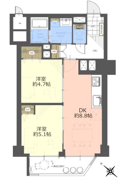 小豆沢ローズハイム8階 間取図