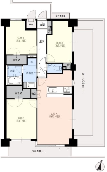 エクレール本蓮沼6階　間取図