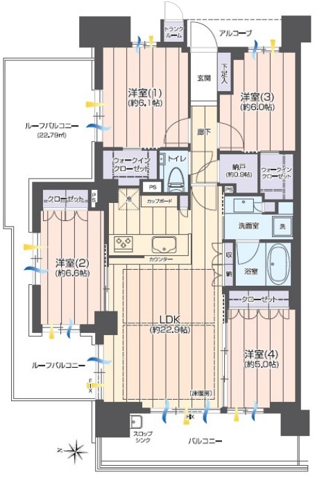 スカイティアラウエスト17階　間取図