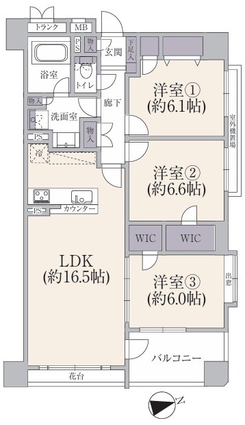 セザール第2成増ガーデン2階　間取図
