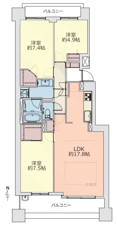 マナーズフォートスイートテラス3階　間取図