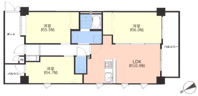 ライオンズヴィアーレ成増4階 間取図