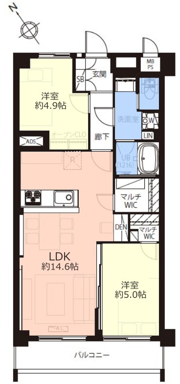 志村坂上見次公園マンション7階　間取図