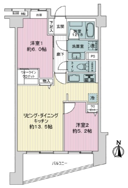 藤和シティホームズ板橋区役所前5階 間取図