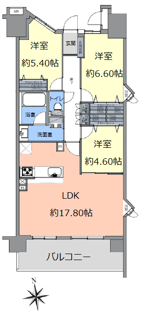グローリオ志村ハウス5階　間取図