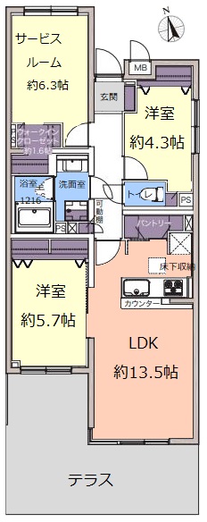 千川シティハウス1階　間取図