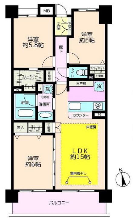 パークハイツ板橋志村3階 間取図