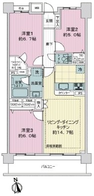 パークハイツ板橋志村6階　間取図