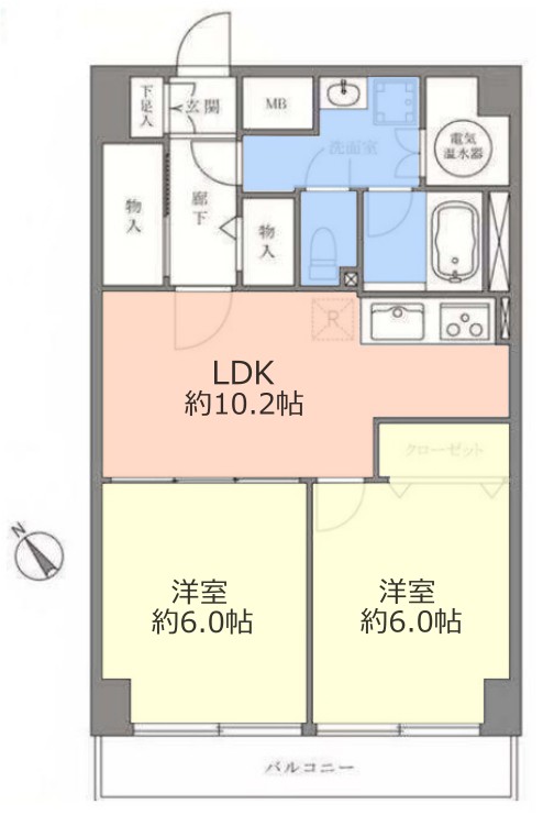 ローズハイツ小豆沢2階 間取図