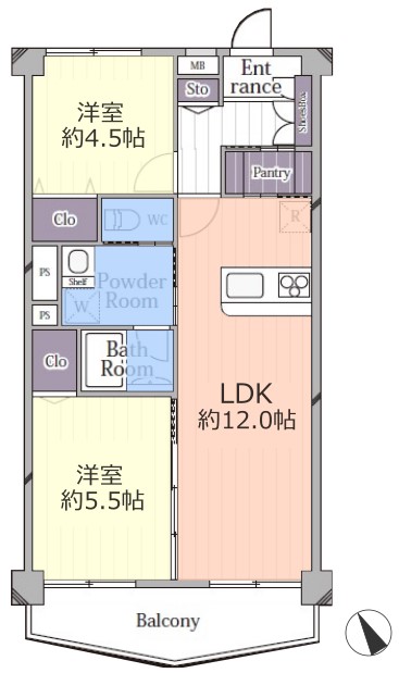 カーサ常盤台2階　間取図