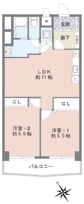 カーサ常盤台6階　間取図