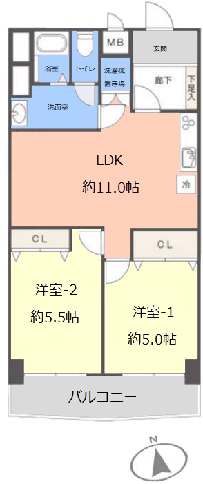 カーサ常盤台6階　間取図