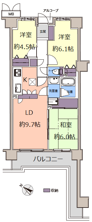 パークハイツ小豆沢4階　間取図