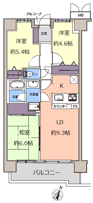 パークハイツ小豆沢5階　間取図