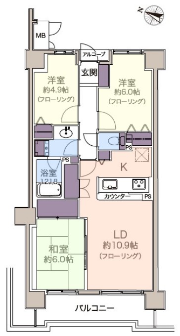 パークハイツ小豆沢6階　間取図
