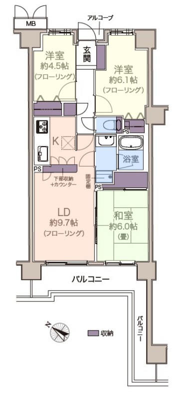 パークハイツ小豆沢7階　間取図
