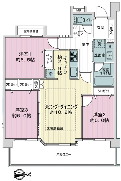 レクセルマンション赤塚公園5階 間取図