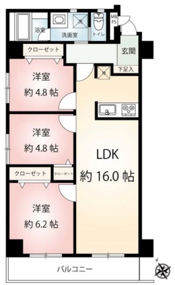 ヴェルドミール加賀4階　間取図