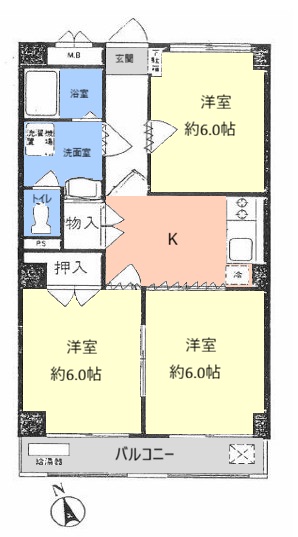サンハイツ泉町3階 間取図