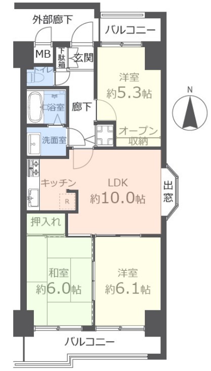 コスモ板橋蓮根5階　間取図