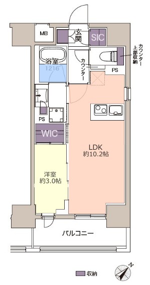 リビオ板橋駅前13階 間取図