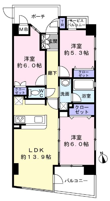 コンフレックス浮間公園4階　間取図